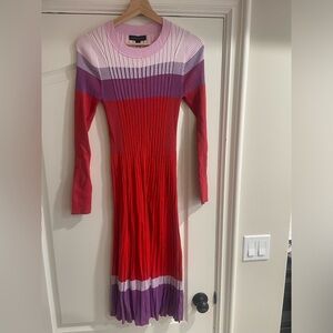 Colorful long sleeve midi dress (new with tags).